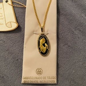 Vintage 24kt gold Damasquinado necklace